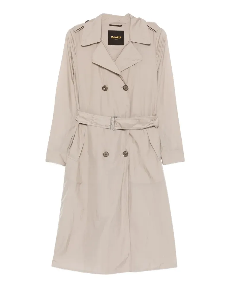 MOORER Doppelreihiger Cleopatra Trenchcoat mit Gürtel - Nude Nude