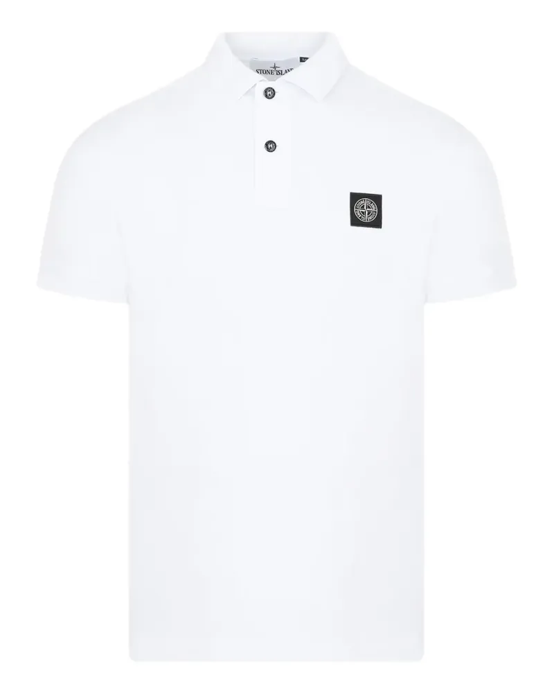 Stone Island Poloshirt mit Knopf-Patch - Weiß Weiß