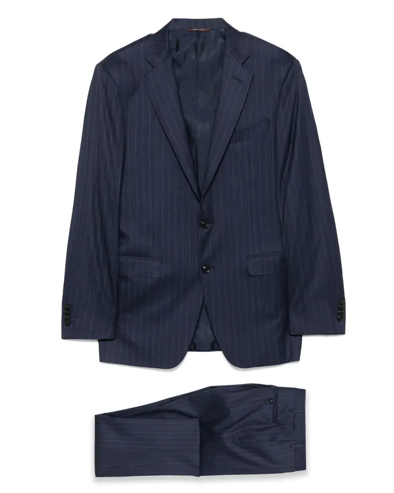 Canali Gestreifter Anzug - Blau Blau