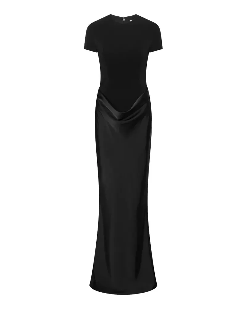 ROTATE Birger Christensen Maxikleid mit angeschnittenen Ärmeln - Schwarz Schwarz