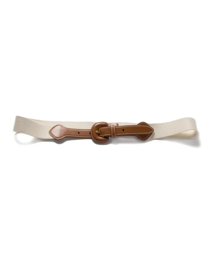 Miu Miu Gürtel aus Leder und Kord - Nude Nude