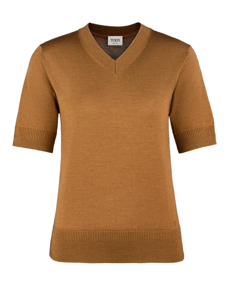 TOD'S T-Shirt mit Logo - Braun Braun