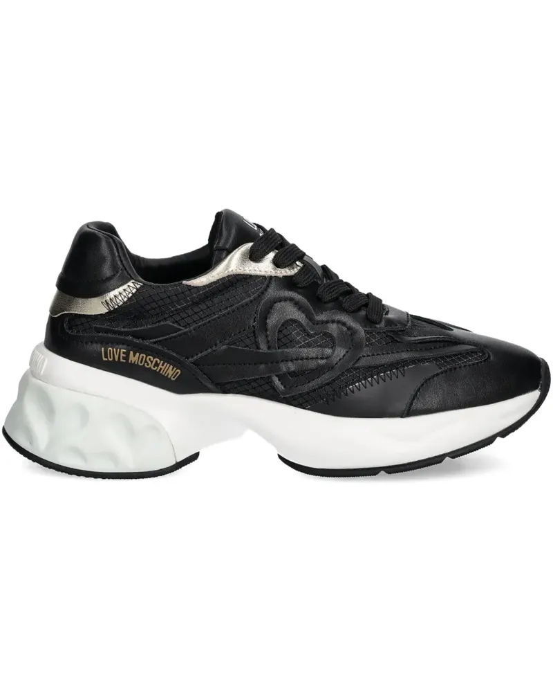 Moschino Sneakers mit Herz-Patch - Schwarz Schwarz