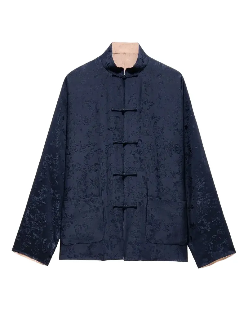 Shanghai Tang Wendbare florale Jacke - Blau Blau