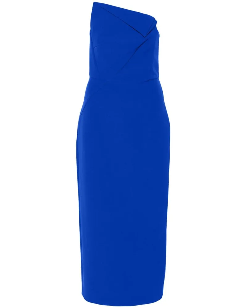 Roland Mouret Schulterfreies Midikleid Blau