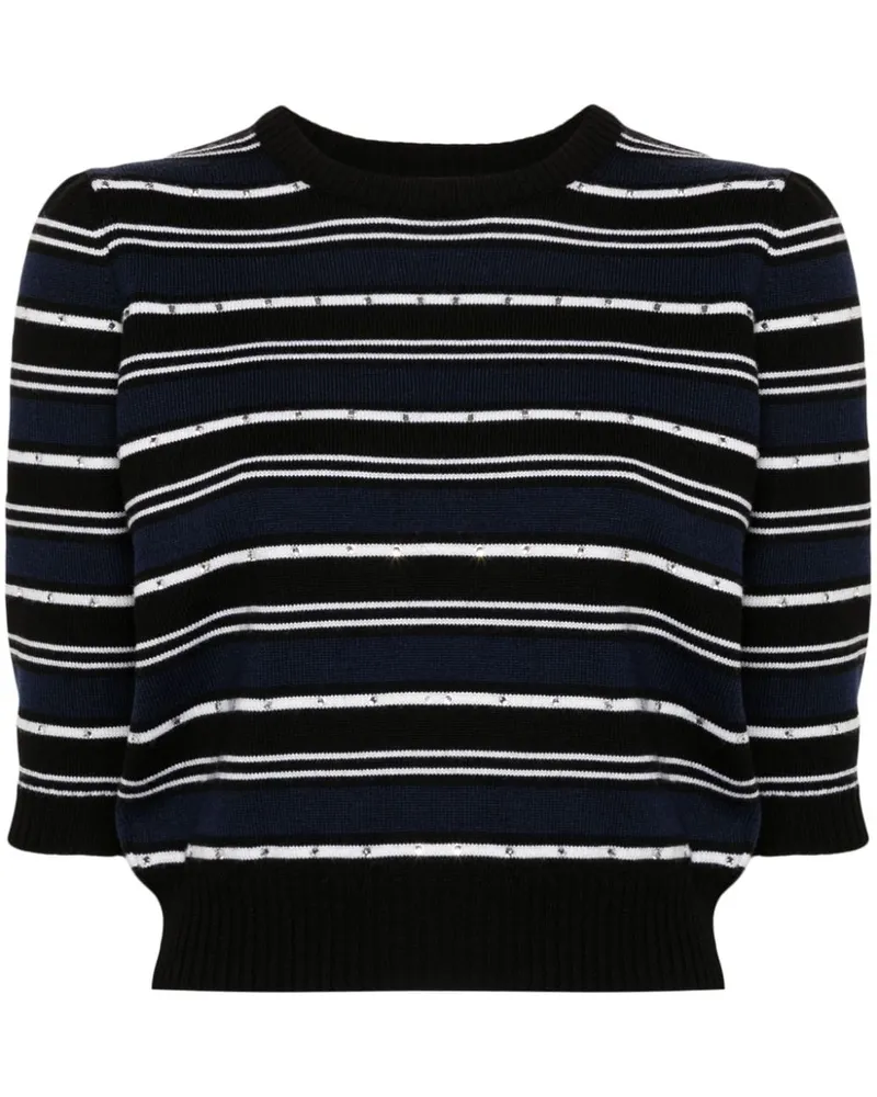 Alessandra Rich Gestreifter Pullover Blau