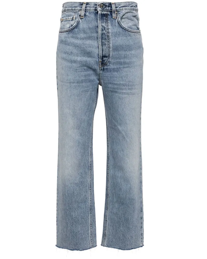 Totême Straight-Leg-Jeans mit Tragefalten - Blau Blau