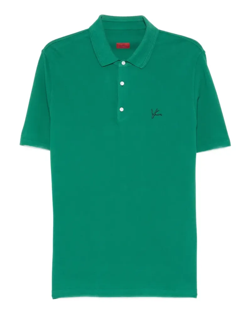 Isaia logo-embroidered polo shirt - Grün Grün