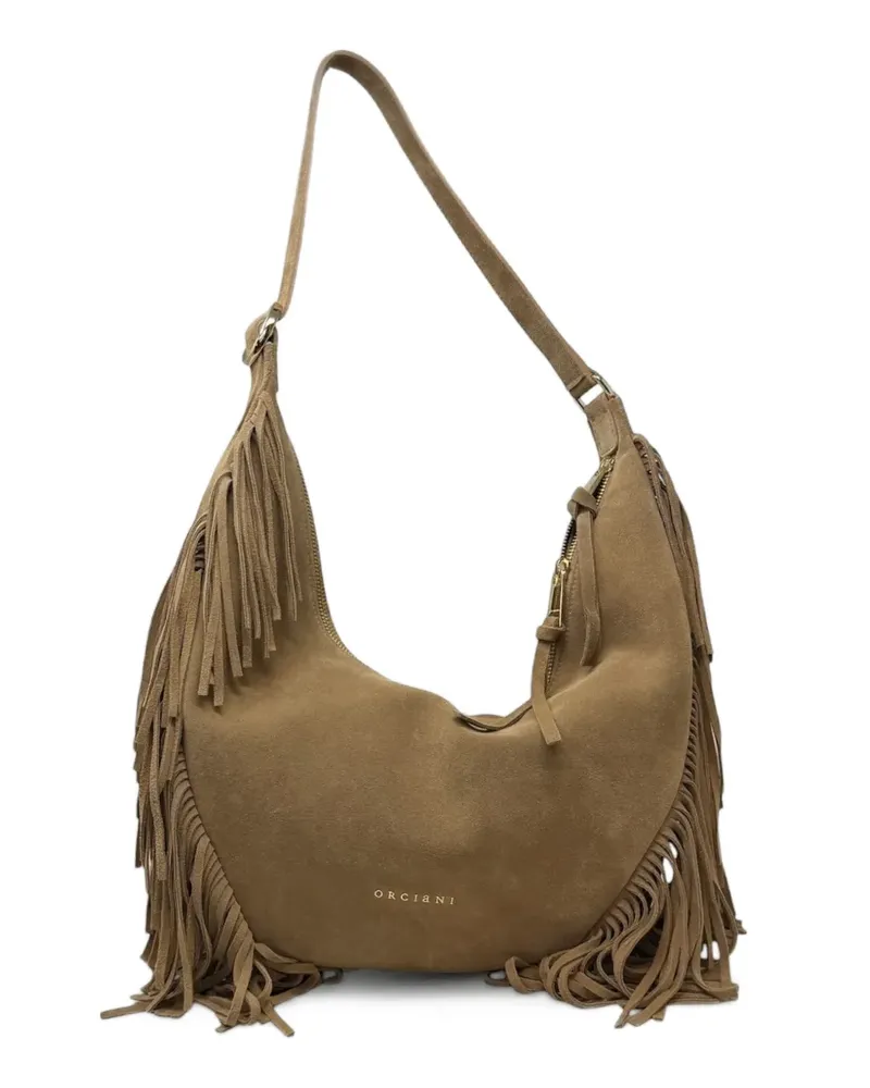 Orciani fringe peach hobo bag - Nude Nude