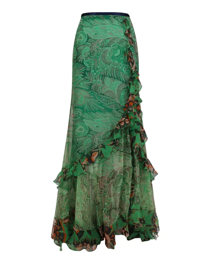Etro paisley-print silk skirt - Grün Grün