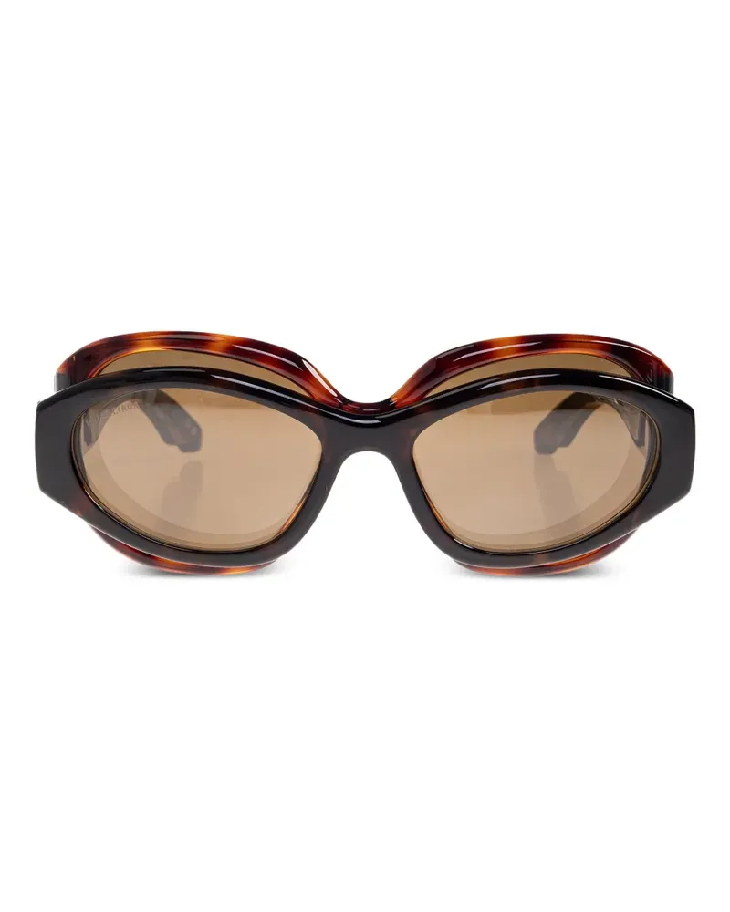 Balenciaga Sonnenbrille mit ovalem Gestell - Schwarz Schwarz