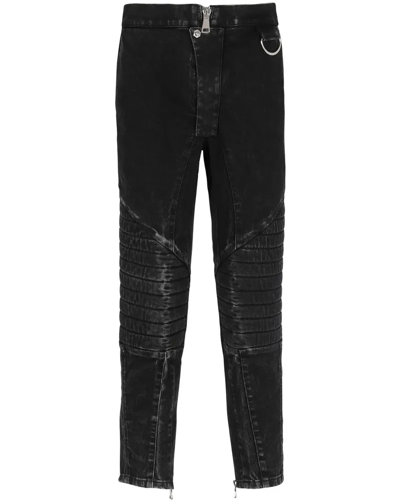 Balmain Skinny-Jeans im Cropped-Design - Schwarz Schwarz