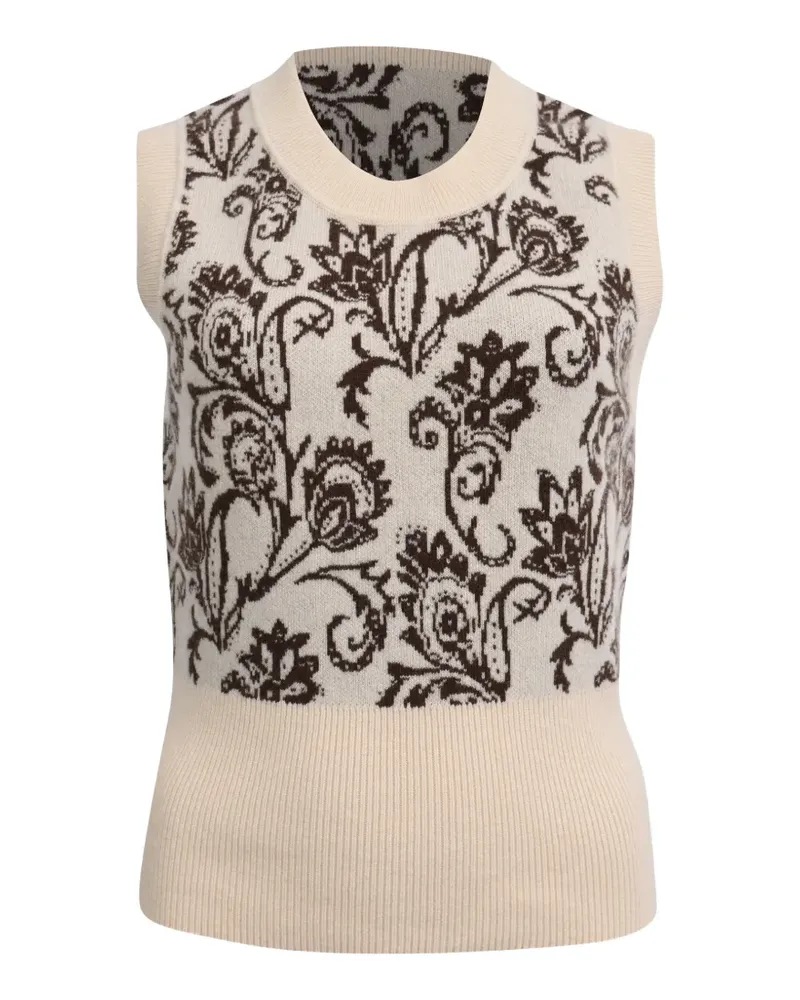 Sandro paisley print knitted vest - Nude Nude