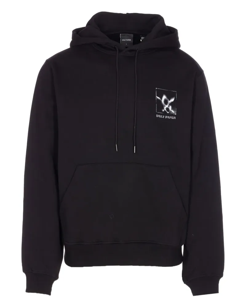 Daily Paper Shadow Grid Hoodie mit Logo - Schwarz Schwarz
