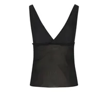 Geripptes Tanktop aus Seide - Schwarz
