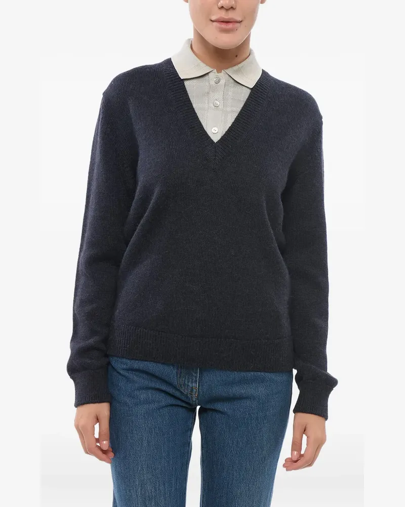 Loewe Pullover im Layering-Look - Grau Grau