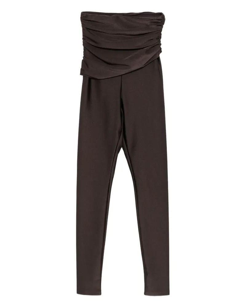 ANDAMANE Vicki Leggings mit drapiertem Bund - Braun Braun
