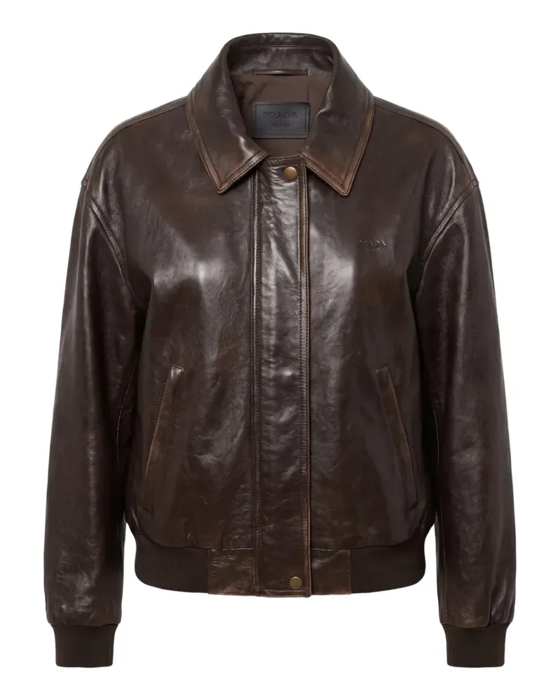 Prada Bomberjacke aus Leder - Braun Braun