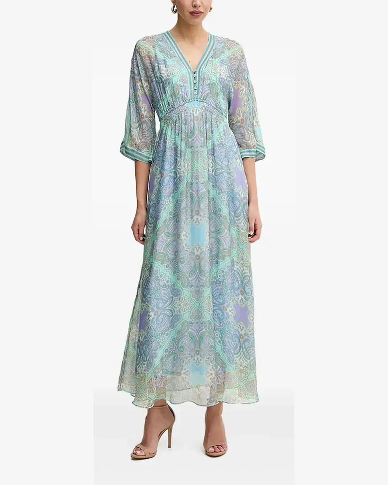 Hale Bob Emerie Maxikleid mit V-Ausschnitt - Blau Blau