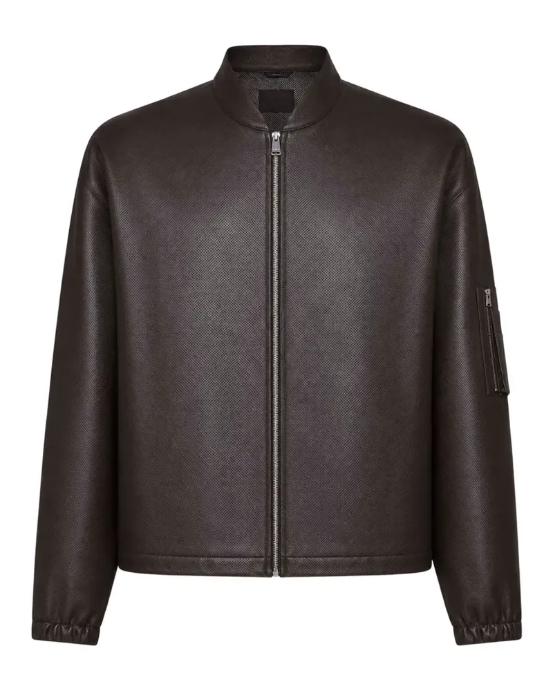 Fendi FF Selleria leather jacket - Braun Braun