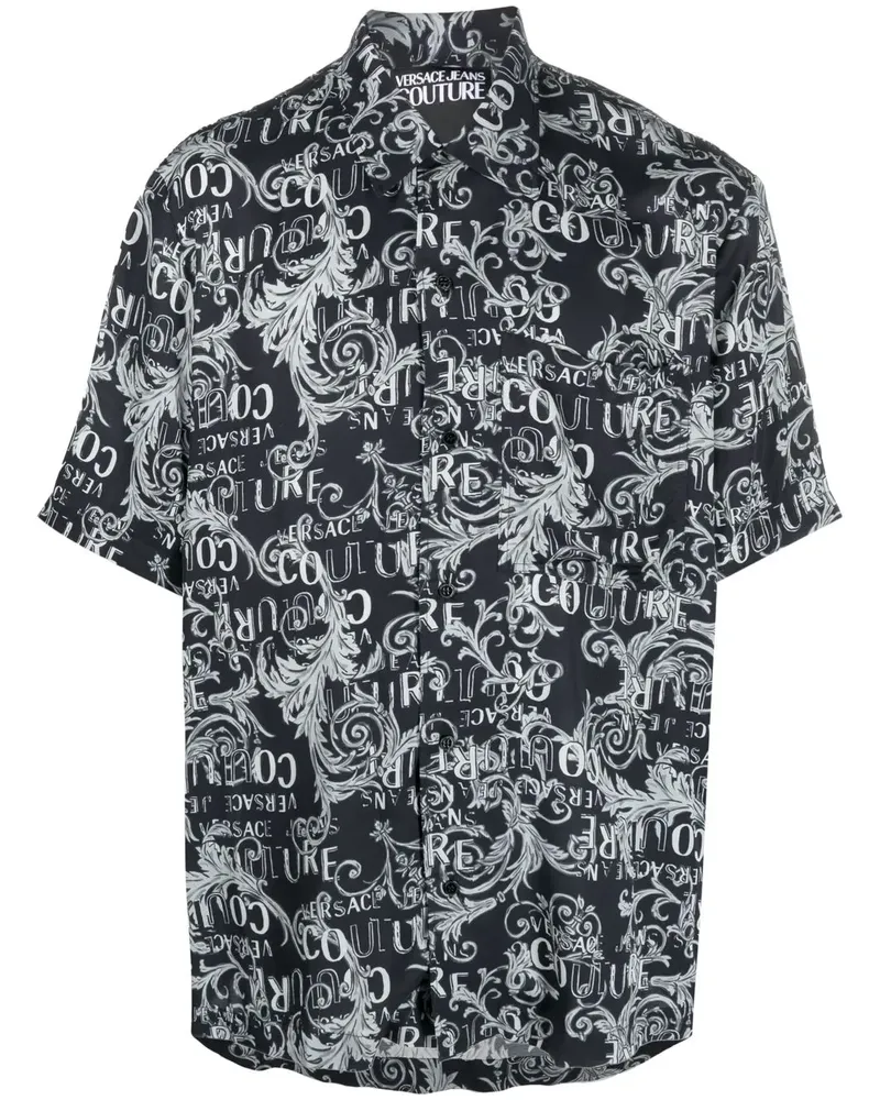 Versace Jeans Hemd mit Barock-Print - Schwarz Schwarz