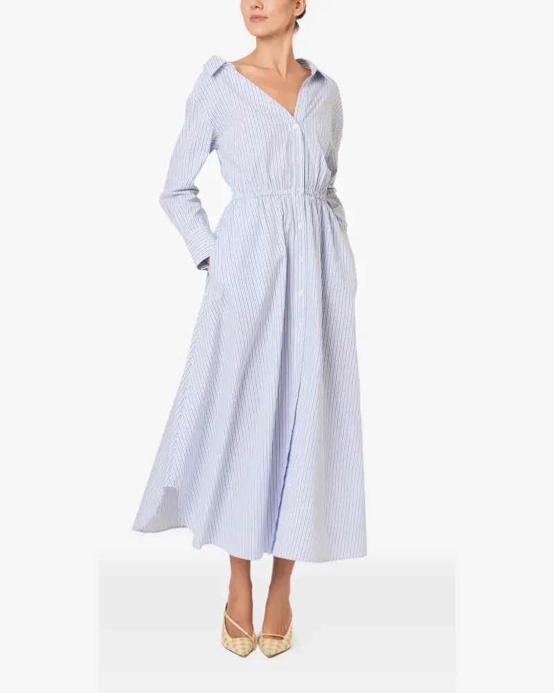 Rosie Assoulin striped V-neck dress - Blau Blau