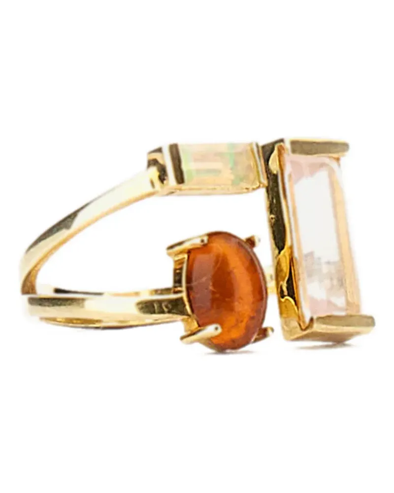 Aliita citrine rose-quartz ring - Gold Gold