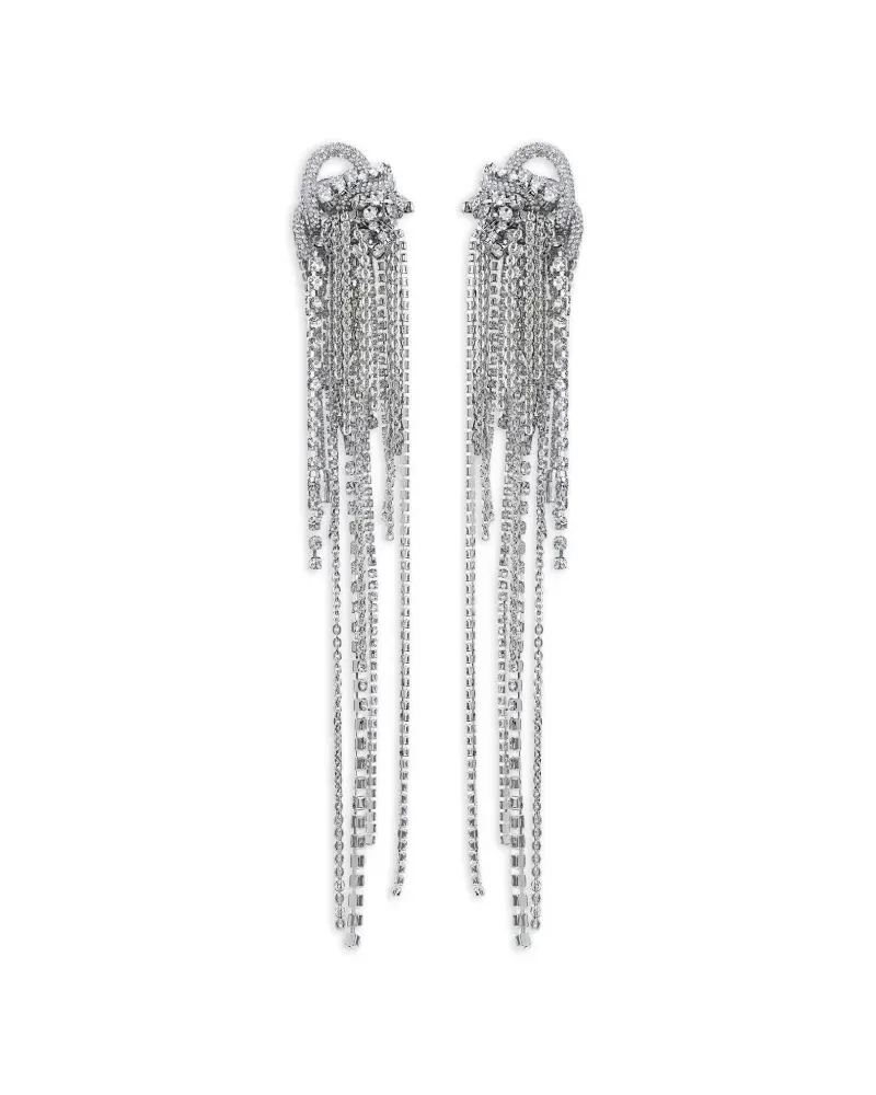 Area Messy chain crystal-embellished earrings - Silber Silber