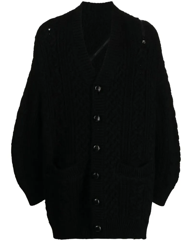 TheSoloIst Cardigan mit Reißverschluss - Schwarz Schwarz