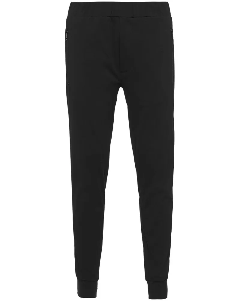 Prada Schmale Hose mit Logo-Schild - Schwarz Schwarz