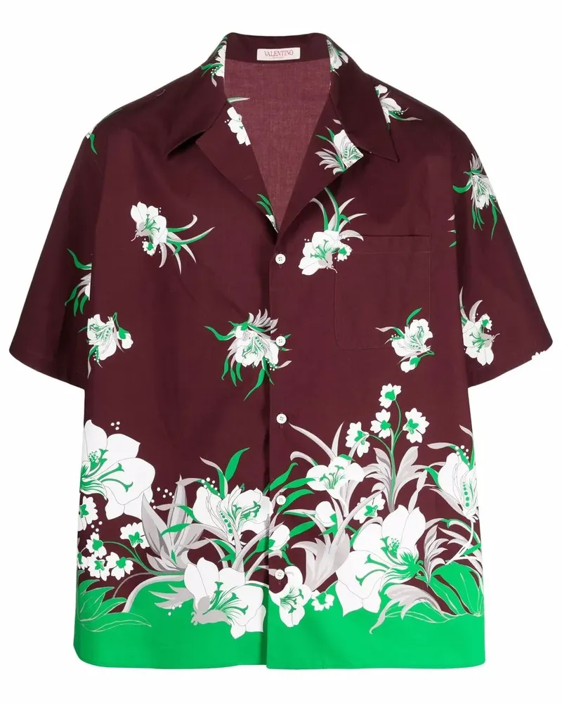 Valentino Garavani Hemd mit Blumen-Print - Rot Rot