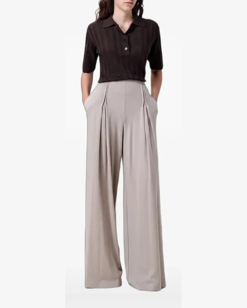 Max Mara ribbed-knit polo shirt - Braun Braun