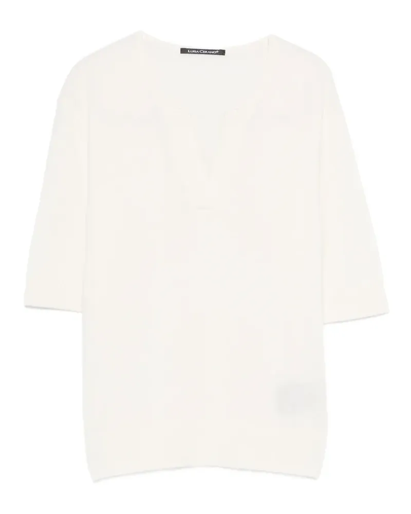 Luisa Cerano T-Shirt mit V-Ausschnitt - Nude Nude