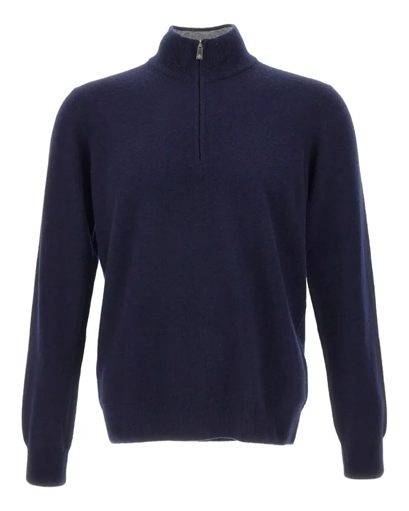 Della Ciana zip stand-up collar sweater - Blau Blau