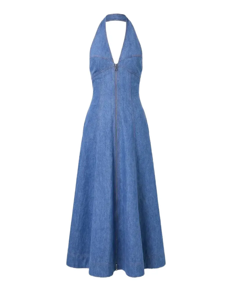 NICHOLAS halterneck zip-front dress - Blau Blau