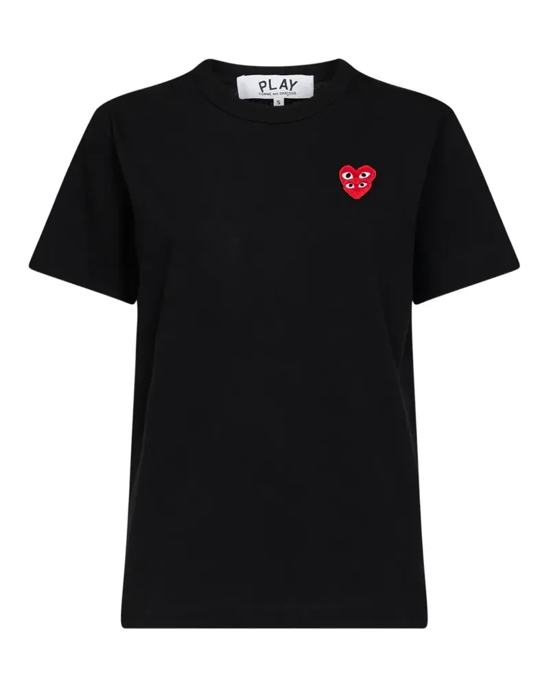 Comme des Garçons heart-patch T-shirt - Schwarz Schwarz
