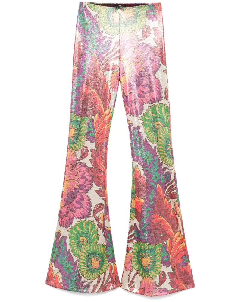 Etro Laminierte Hose mit Blumen-Print - Rosa Rosa