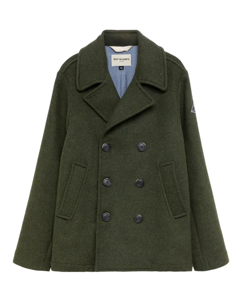 Roy Roger's Melton double-breasted pea coat - Grün Grün