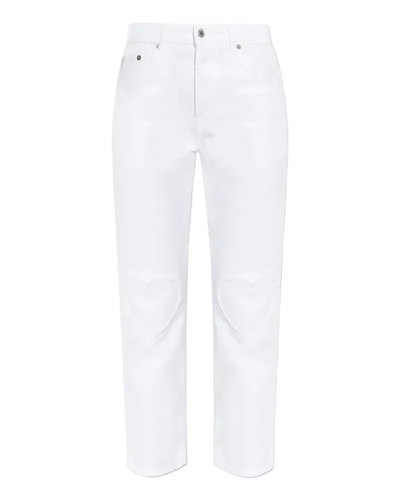 Moschino Ausgefranste Heart Jeans - Weiß Weiß