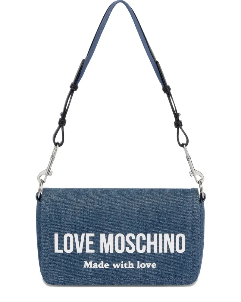 Moschino Schultertasche mit Reißverschluss - Blau Blau