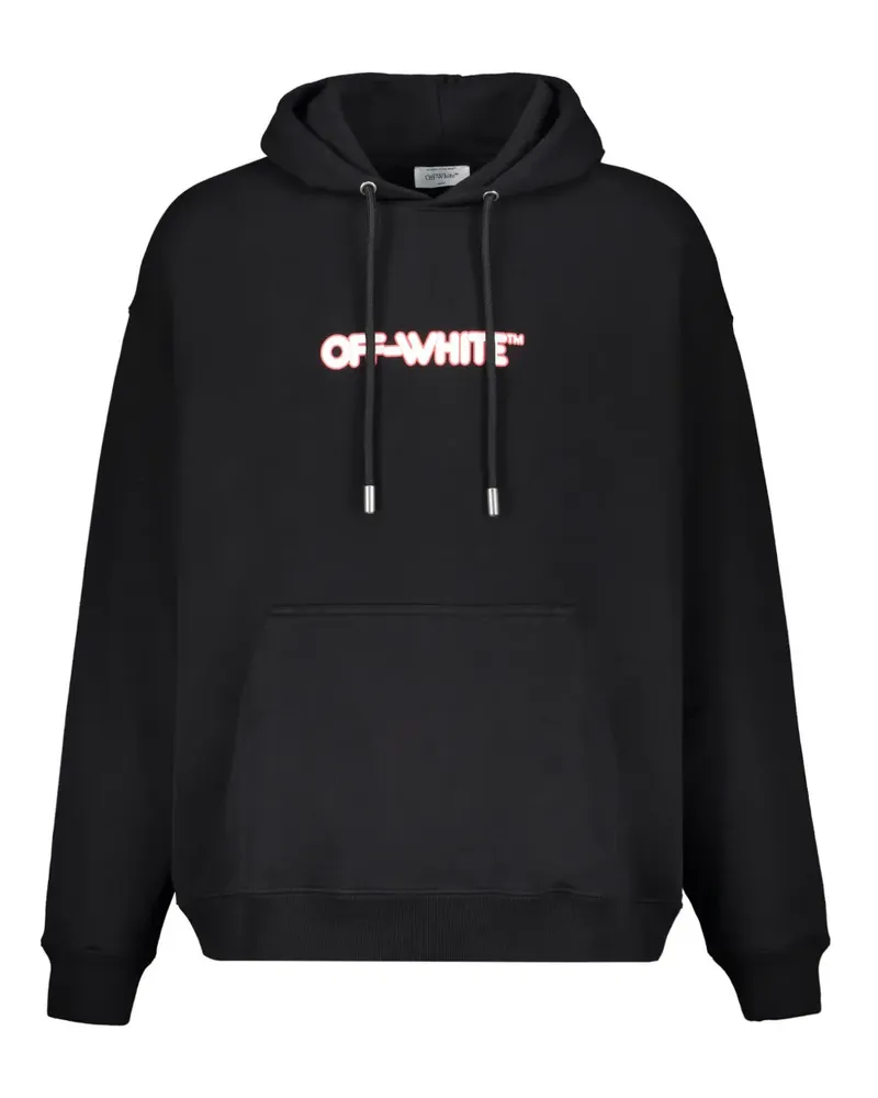 OFF-WHITE logo-print hoodie - Schwarz Schwarz