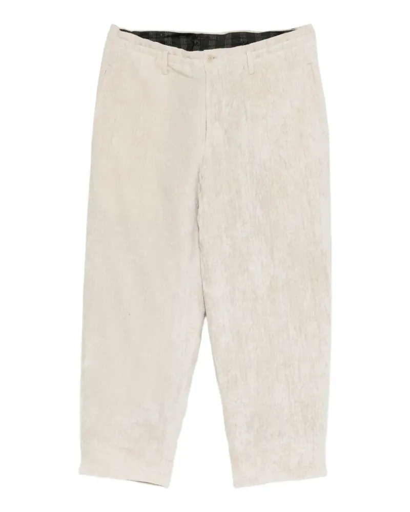 Yohji Yamamoto Hose aus Leinen-Samt mit Seitentaschen - Nude Nude