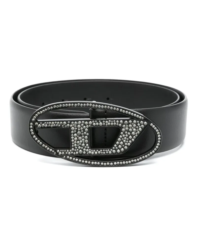 Diesel Gürtel mit Oval D - Schwarz Schwarz