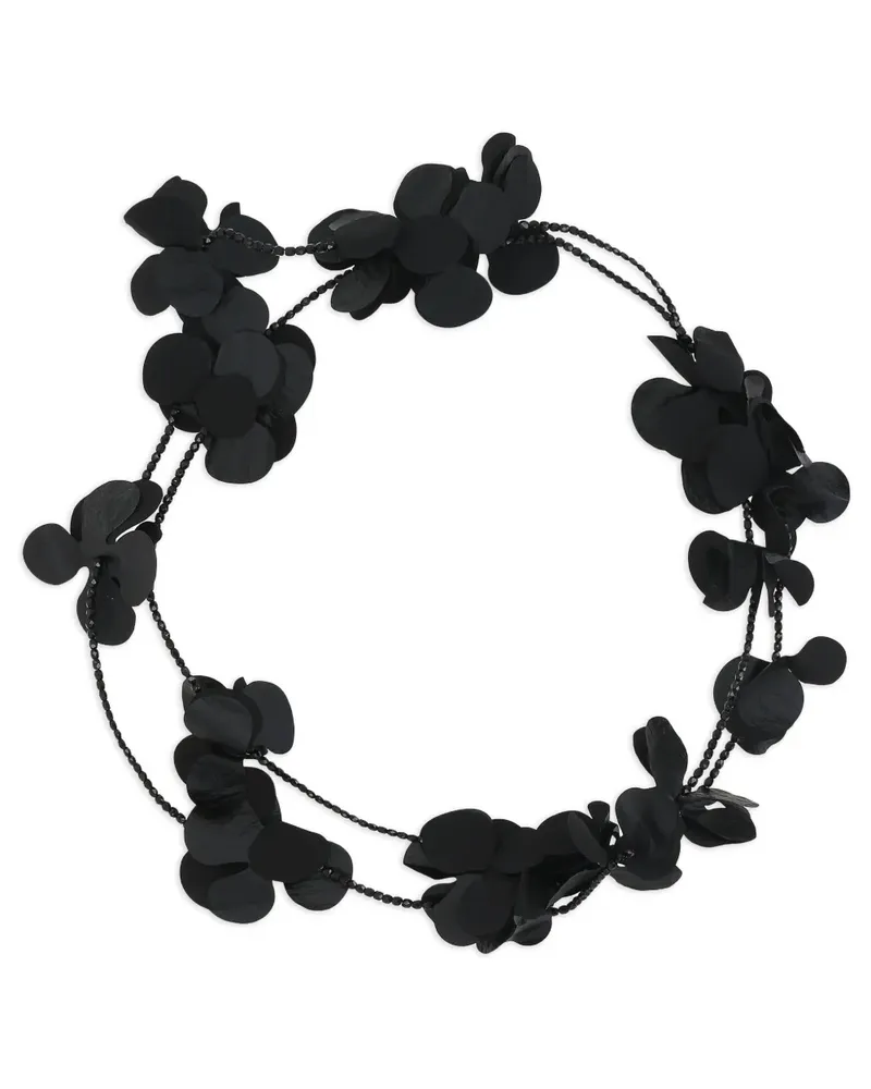 Maria Calderara beaded floral necklace - Schwarz Schwarz
