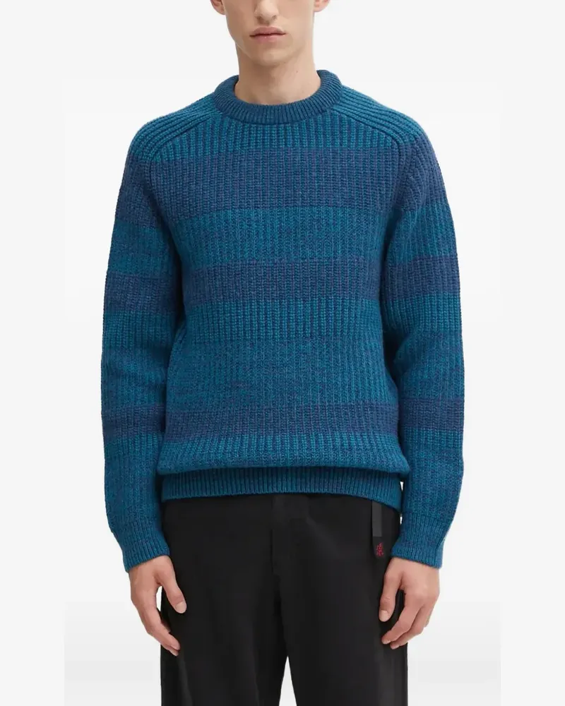 Barbour Saddle striped crew-neck sweater - Blau Blau