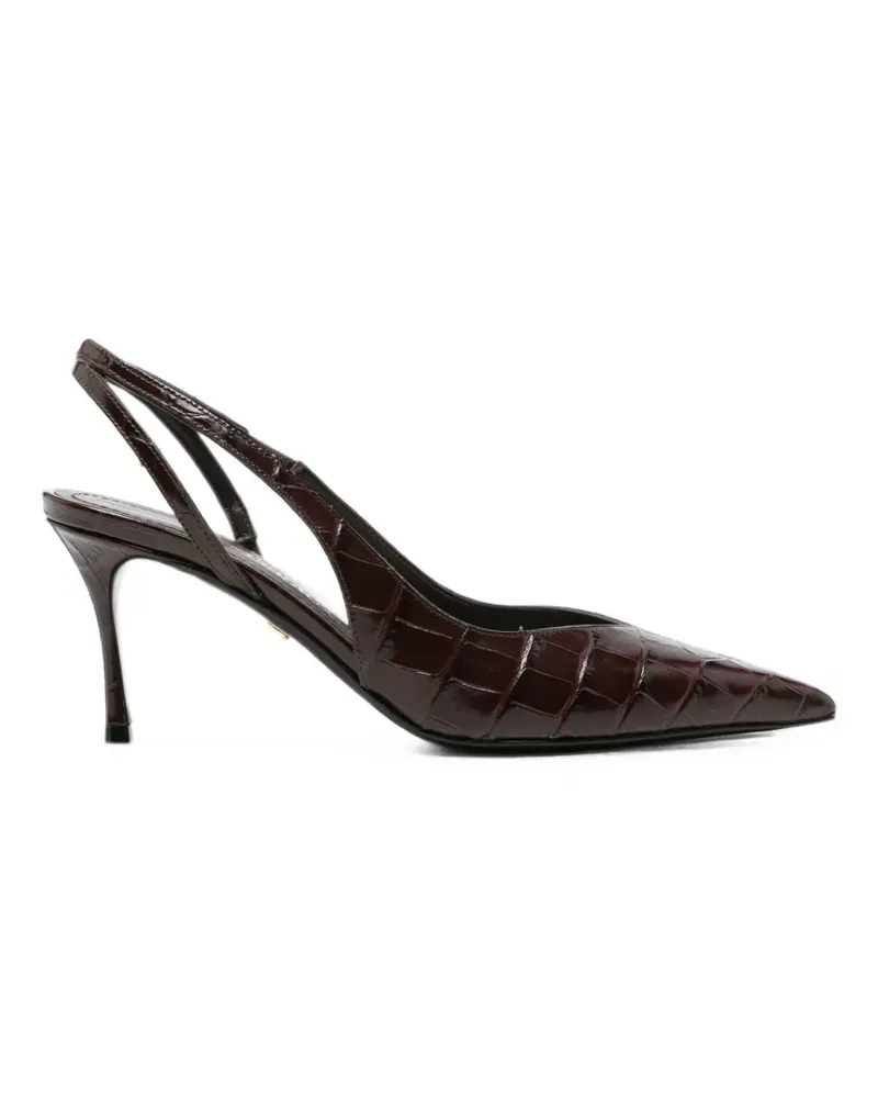 Ferragamo croc-effect slingback pumps - Braun Braun