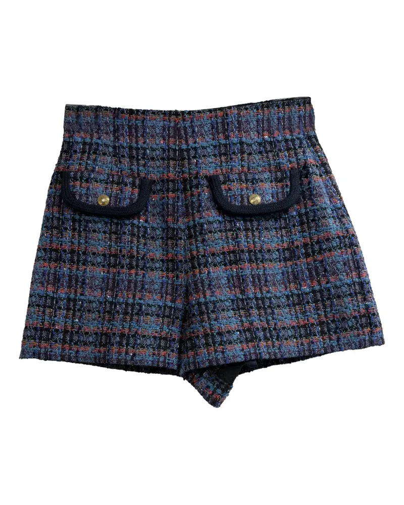 Sandro Tweed high-waisted shorts - Blau Blau