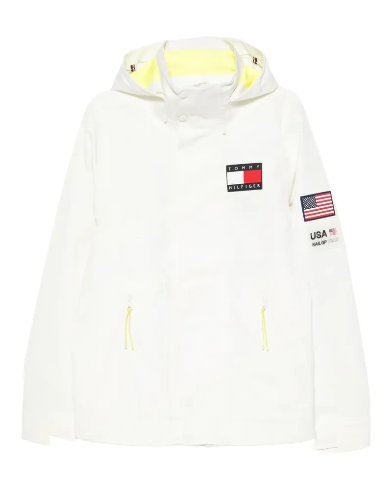 Tommy Hilfiger x US Sail GP logo-patch hooded jacket - Weiß Weiß