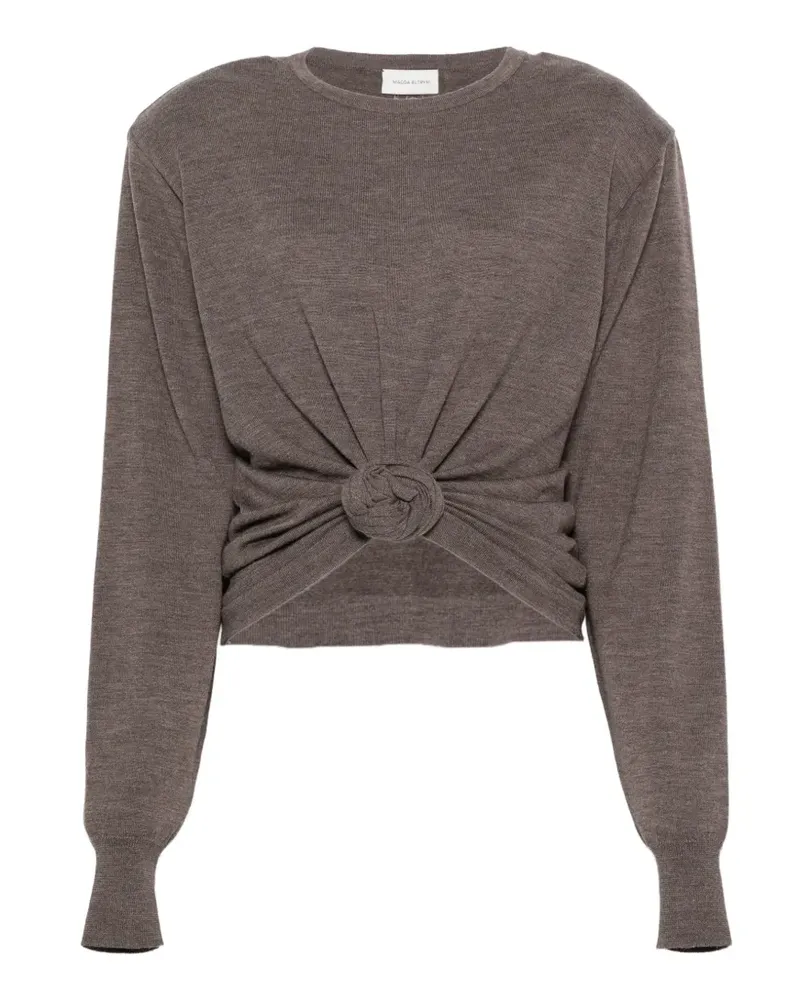 Magda Butrym Pullover mit Knoten und betonter Schulter - Braun Braun