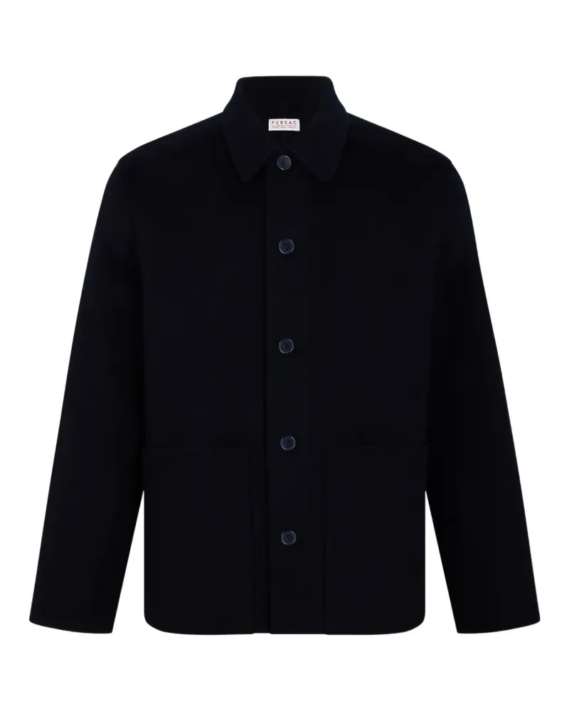 FURSAC classic-collar patch-pocket coat - Blau Blau